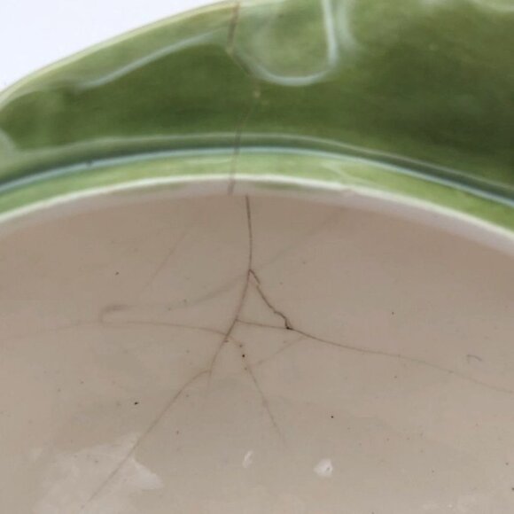 Vintage Holland Mold Cabbage Lettuce Serving Bowl W/ Lid Ceramic MCM Vegetables - Picture 9 of 12